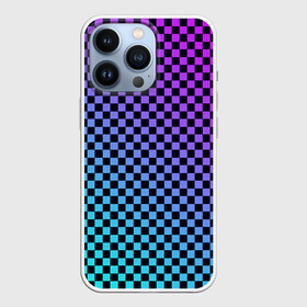 Чехол для iPhone 13 Pro с принтом Checkerboard gradient в Курске,  |  | Тематика изображения на принте: checkerboard | gradient | бойчик | градиент | клетка. ячейка | орнамент | френдзона | шахматная. доска | шашечки