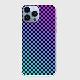 Чехол для iPhone 13 Pro Max с принтом Checkerboard gradient в Курске,  |  | Тематика изображения на принте: checkerboard | gradient | бойчик | градиент | клетка. ячейка | орнамент | френдзона | шахматная. доска | шашечки