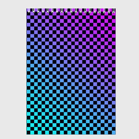 Скетчбук с принтом Checkerboard gradient в Курске, 100% бумага
 | 48 листов, плотность листов — 100 г/м2, плотность картонной обложки — 250 г/м2. Листы скреплены сверху удобной пружинной спиралью | Тематика изображения на принте: checkerboard | gradient | бойчик | градиент | клетка. ячейка | орнамент | френдзона | шахматная. доска | шашечки