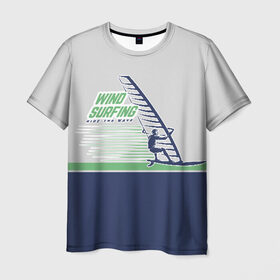 Мужская футболка 3D с принтом Ride the wave в Курске, 100% полиэфир | прямой крой, круглый вырез горловины, длина до линии бедер | surf | wind | wind surfing | windsurfing | винд серфинг | виндсерфинг | экстрим