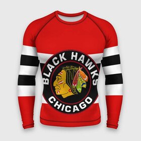 Мужской рашгард 3D с принтом Chicago Blackhawks в Курске,  |  | Тематика изображения на принте: blackhawks | chicago | индеец | чикаго блээкхокс