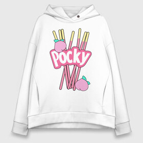 Женское худи Oversize хлопок с принтом KAWAII POCKY в Курске, френч-терри — 70% хлопок, 30% полиэстер. Мягкий теплый начес внутри —100% хлопок | боковые карманы, эластичные манжеты и нижняя кромка, капюшон на магнитной кнопке | kawaii | kawaii pocky | pocky | pocky купить | pocky палочки | кавай | японские pocky