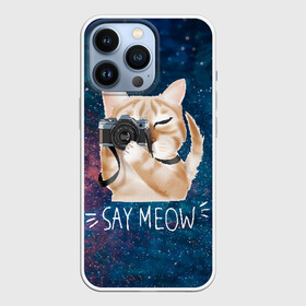 Чехол для iPhone 13 Pro с принтом Say Meow в Курске,  |  | Тематика изображения на принте: meow | кот | котенок | котик | котики | котятка | кошка | мяу | скажи мяу | фотоаппарат | фотограф