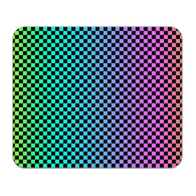Коврик для мышки прямоугольный с принтом Checkerboard Color  в Курске, натуральный каучук | размер 230 х 185 мм; запечатка лицевой стороны | checkerboard | gradient | бойчик | в клетку | в клеточку | градиент | клетка | музыка | орнамент | френдзона | шахматная доска | шашки