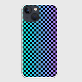 Чехол для iPhone 13 mini с принтом Checkerboard Color в Курске,  |  | checkerboard | gradient | бойчик | в клетку | в клеточку | градиент | клетка | музыка | орнамент | френдзона | шахматная доска | шашки