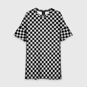 Детское платье 3D с принтом Checkerboard Color  в Курске, 100% полиэстер | прямой силуэт, чуть расширенный к низу. Круглая горловина, на рукавах — воланы | checkerboard | gradient | бойчик | в клетку | в клеточку | градиент | клетка | музыка | орнамент | френдзона | шахматная доска | шашки