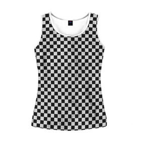 Женская майка 3D с принтом Checkerboard Color в Курске, 100% полиэстер | круглая горловина, прямой силуэт, длина до линии бедра | checkerboard | gradient | бойчик | в клетку | в клеточку | градиент | клетка | музыка | орнамент | френдзона | шахматная доска | шашки
