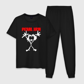 Мужская пижама хлопок с принтом Pearl Jam в Курске, 100% хлопок | брюки и футболка прямого кроя, без карманов, на брюках мягкая резинка на поясе и по низу штанин
 | альтернативный рок | американская | гранж | группа | майк маккриди | рок | стоун госсард | хард рок | эдди веддер