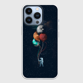 Чехол для iPhone 13 Pro с принтом Космонавт с Планетами в Курске,  |  | astronaut | cosmonaut | nasa | planet | stars | астронавт | в космосе | галактика | космонавт | космос | планеты | с шариками | шарики