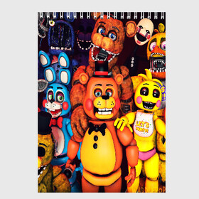 Скетчбук с принтом FIVE NIGHTS AT FREDDYS в Курске, 100% бумага
 | 48 листов, плотность листов — 100 г/м2, плотность картонной обложки — 250 г/м2. Листы скреплены сверху удобной пружинной спиралью | 5 ночей с фредди | animation | bonnie | chica | five nights at freddys | fnaf | foxy | freddy | funny | horror | scary | бонни | майк | пять | ужас | фнаф | фокси | фредди | чика | шмидт