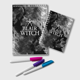 Блокнот с принтом BLAIR WITCH в Курске, 100% бумага | 48 листов, плотность листов — 60 г/м2, плотность картонной обложки — 250 г/м2. Листы скреплены удобной пружинной спиралью. Цвет линий — светло-серый
 | blair witch | blair witch 2019 | blair witch игра | blairs witch | блэр | ведьмы | ведьмы из блэр