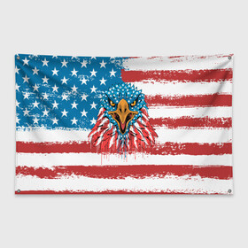 Флаг-баннер с принтом American Eagle в Курске, 100% полиэстер | размер 67 х 109 см, плотность ткани — 95 г/м2; по краям флага есть четыре люверса для крепления | america | amerika | bird | eagle | flag | usa | америка | американский | орел | птица | соединенные | сша | флаг | штаты
