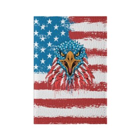Обложка для паспорта матовая кожа с принтом American Eagle в Курске, натуральная матовая кожа | размер 19,3 х 13,7 см; прозрачные пластиковые крепления | Тематика изображения на принте: america | amerika | bird | eagle | flag | usa | америка | американский | орел | птица | соединенные | сша | флаг | штаты