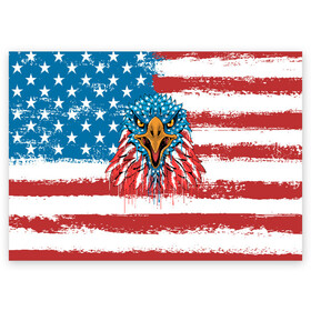 Поздравительная открытка с принтом American Eagle в Курске, 100% бумага | плотность бумаги 280 г/м2, матовая, на обратной стороне линовка и место для марки
 | Тематика изображения на принте: america | amerika | bird | eagle | flag | usa | америка | американский | орел | птица | соединенные | сша | флаг | штаты