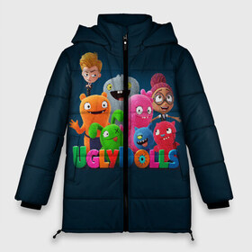 Женская зимняя куртка 3D с принтом UglyDolls Куклы с характером в Курске, верх — 100% полиэстер; подкладка — 100% полиэстер; утеплитель — 100% полиэстер | длина ниже бедра, силуэт Оверсайз. Есть воротник-стойка, отстегивающийся капюшон и ветрозащитная планка. 

Боковые карманы с листочкой на кнопках и внутренний карман на молнии | and sebaster dog | babo | lucky beth | moxie | ox | wedge | бабо | вэйдж | зубастер дог | игрушки | келли эсбёри | мокси | окс | плюшевые | роберт родригес | счастливчик бэт