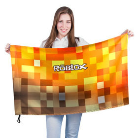 Флаг 3D с принтом ROBLOX в Курске, 100% полиэстер | плотность ткани — 95 г/м2, размер — 67 х 109 см. Принт наносится с одной стороны | game | gamer | logo | minecraft | roblox | simulator | игра | конструктор | лого | симулятор | строительство | фигура