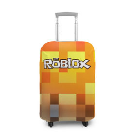 Чехол для чемодана 3D с принтом ROBLOX в Курске, 86% полиэфир, 14% спандекс | двустороннее нанесение принта, прорези для ручек и колес | game | gamer | logo | minecraft | roblox | simulator | игра | конструктор | лого | симулятор | строительство | фигура