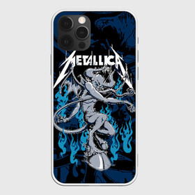 Чехол для iPhone 12 Pro с принтом Metallica в Курске, силикон | область печати: задняя сторона чехла, без боковых панелей | american | blue | demon | devil | flame | hell | metal band | metallica | music | rock | американская | голубое | демон | дьявол | метал группа | металлика | музыка | пламя | рок | черт
