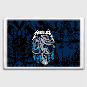 Магнит 45*70 с принтом Metallica в Курске, Пластик | Размер: 78*52 мм; Размер печати: 70*45 | american | blue | demon | devil | flame | hell | metal band | metallica | music | rock | американская | голубое | демон | дьявол | метал группа | металлика | музыка | пламя | рок | черт