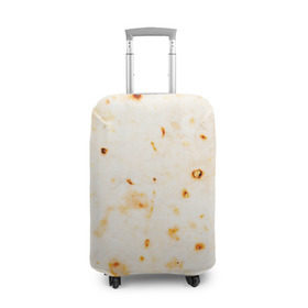 Чехол для чемодана 3D с принтом ЛАВАШ в Курске, 86% полиэфир, 14% спандекс | двустороннее нанесение принта, прорези для ручек и колес | лаваш | хлеб | шаурма