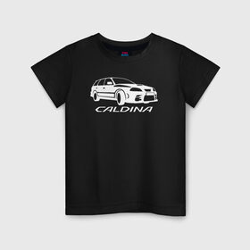 Детская футболка хлопок с принтом Toyota Caldina в Курске, 100% хлопок | круглый вырез горловины, полуприлегающий силуэт, длина до линии бедер | caldina | toyota | toyota caldina