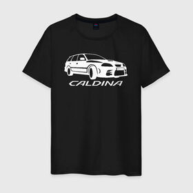 Мужская футболка хлопок с принтом Toyota Caldina в Курске, 100% хлопок | прямой крой, круглый вырез горловины, длина до линии бедер, слегка спущенное плечо. | Тематика изображения на принте: caldina | toyota | toyota caldina
