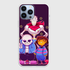 Чехол для iPhone 13 Pro Max с принтом Персонажи Undertale в Курске,  |  | Тематика изображения на принте: battle | chara | comics | frisk | sans | simulator | undertale | undertale 2 | андертейл | игра | комикс | папирус | санс | симулятор | скелет | сэнс | ундертэйл | фриск | чары