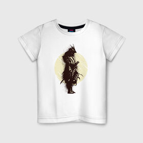 Детская футболка хлопок с принтом Самурай в Курске, 100% хлопок | круглый вырез горловины, полуприлегающий силуэт, длина до линии бедер | japan | ninja | samurai | sekiro | катана | ниндзя | самураи | самурай | япония