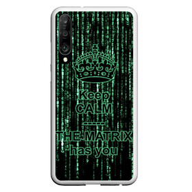 Чехол для Honor P30 с принтом THE MATRIX HAS YOU в Курске, Силикон | Область печати: задняя сторона чехла, без боковых панелей | matrix | андерсон | киану | код | компьютер. монитор. пк | матрица | послание | ривз | сообщение | томас