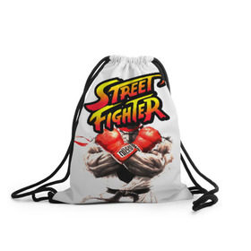 Рюкзак-мешок 3D с принтом Street fighter в Курске, 100% полиэстер | плотность ткани — 200 г/м2, размер — 35 х 45 см; лямки — толстые шнурки, застежка на шнуровке, без карманов и подкладки | capcom | fighter | fighting | street | боец | суторито фаита | уличный | файтинг