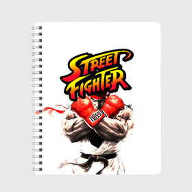 Тетрадь с принтом Street fighter в Курске, 100% бумага | 48 листов, плотность листов — 60 г/м2, плотность картонной обложки — 250 г/м2. Листы скреплены сбоку удобной пружинной спиралью. Уголки страниц и обложки скругленные. Цвет линий — светло-серый
 | Тематика изображения на принте: capcom | fighter | fighting | street | боец | суторито фаита | уличный | файтинг