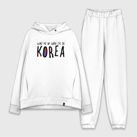 Женский костюм хлопок Oversize с принтом Разбуди меня в Корее в Курске,  |  | k pop | korea | korean | корея | разбуди меня в корее | разбуди меня когда я буду в корее | южная корея