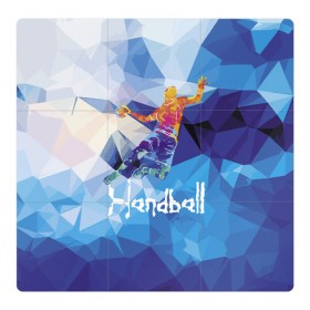 Магнитный плакат 3Х3 с принтом Handball в Курске, Полимерный материал с магнитным слоем | 9 деталей размером 9*9 см | attack | ball | game | handball | jump | player | sport | sportsman | атака | игра | мяч | прыжок | спорт | спортмен
