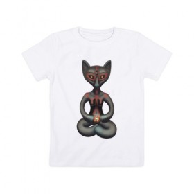 Детская футболка хлопок с принтом Медитация в Курске, 100% хлопок | круглый вырез горловины, полуприлегающий силуэт, длина до линии бедер | Тематика изображения на принте: 