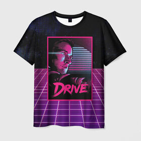Мужская футболка 3D с принтом Drive в Курске, 100% полиэфир | прямой крой, круглый вырез горловины, длина до линии бедер | Тематика изображения на принте: drive | gosling | retrowave | гослинг | драйв