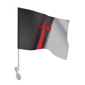 Флаг для автомобиля с принтом N7 в Курске, 100% полиэстер | Размер: 30*21 см | bioware | fantastic | game | john shepard | n7 | normandy | reapers | sci fi | turian | джон шепард | жнецы | турианец