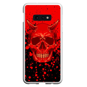 Чехол для Samsung S10E с принтом Devil Skull в Курске, Силикон | Область печати: задняя сторона чехла, без боковых панелей | blood | devil | halloween | horror | paint | skull | дьявол | краска | кровь | страшный | хеллоуин | хэлуин | череп