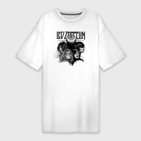 Платье-футболка хлопок с принтом Led Zeppelin в Курске,  |  | led | led zeppelin | блюз | группа | джимми пейдж | джон генри бонэм | джон пол джонс | лед зепелен | лед зеппелин | метал | роберт плант | рок | тяжелый | фолк | хард | хардрок | хеви | хевиметал