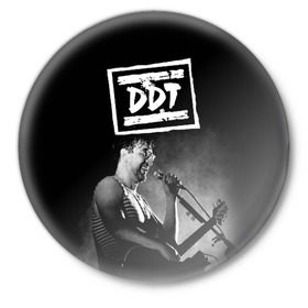 Значок с принтом ДДТ в Курске,  металл | круглая форма, металлическая застежка в виде булавки | ddt | rock | ддт | рок | русский рок | юрий шевчук