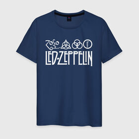 Мужская футболка хлопок с принтом Led Zeppelin в Курске, 100% хлопок | прямой крой, круглый вырез горловины, длина до линии бедер, слегка спущенное плечо. | Тематика изображения на принте: led | led zeppelin | lz | zoso | группа | джимми пейдж | джон генри бонэм | джон пол джонс | зосо | лед зепелен | лед зеппелин | ледзепелен | ледзеппелин | лз | метал | роберт плант | рок | тяжелый