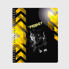 Тетрадь с принтом the prodigy (лис) в Курске, 100% бумага | 48 листов, плотность листов — 60 г/м2, плотность картонной обложки — 250 г/м2. Листы скреплены сбоку удобной пружинной спиралью. Уголки страниц и обложки скругленные. Цвет линий — светло-серый
 | Тематика изображения на принте: the prodigy