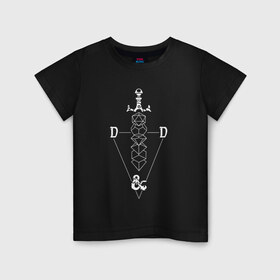 Детская футболка хлопок с принтом D&D в Курске, 100% хлопок | круглый вырез горловины, полуприлегающий силуэт, длина до линии бедер | dd | dungeon  dragons | dungeon and dragons | данжен энд дрэгонс | днд | игра | настольная игра | подземелья и драконы