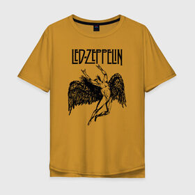 Мужская футболка хлопок Oversize с принтом Led Zeppelin в Курске, 100% хлопок | свободный крой, круглый ворот, “спинка” длиннее передней части | led | led zeppelin | lz | zoso | группа | джимми пейдж | джон генри бонэм | джон пол джонс | зосо | лед зепелен | лед зеппелин | ледзепелен | ледзеппелин | лз | метал | роберт плант | рок | тяжелый