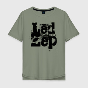 Мужская футболка хлопок Oversize с принтом LedZep в Курске, 100% хлопок | свободный крой, круглый ворот, “спинка” длиннее передней части | led | led zep | led zeppelin | ledzep | lz | zoso | группа | джимми пейдж | джон генри бонэм | джон пол джонс | зосо | лед зепелен | лед зеппелин | ледзепелен | ледзеппелин | роберт плант | рок