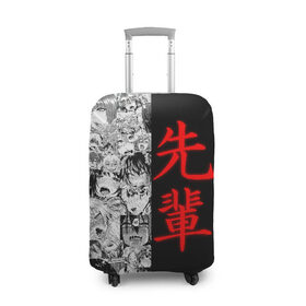 Чехол для чемодана 3D с принтом SENPAI (JAPAN 02) в Курске, 86% полиэфир, 14% спандекс | двустороннее нанесение принта, прорези для ручек и колес | ahegao | anime | japan | manga | sempai | senpai | аниме | ахегао | лицо | манга | семпай | сенпай | япония