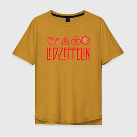 Мужская футболка хлопок Oversize с принтом Led Zeppelin в Курске, 100% хлопок | свободный крой, круглый ворот, “спинка” длиннее передней части | led zeppelin | лед зеппелин