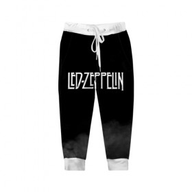Детские брюки 3D с принтом Led Zeppelin в Курске, 100% полиэстер | манжеты по низу, эластичный пояс регулируется шнурком, по бокам два кармана без застежек, внутренняя часть кармана из мелкой сетки | led zeppelin | лед зеппелин