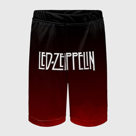 Детские спортивные шорты 3D с принтом Led Zeppelin в Курске,  100% полиэстер
 | пояс оформлен широкой мягкой резинкой, ткань тянется
 | Тематика изображения на принте: led zeppelin | лед зеппелин
