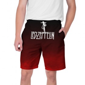 Мужские шорты 3D с принтом Led Zeppelin в Курске,  полиэстер 100% | прямой крой, два кармана без застежек по бокам. Мягкая трикотажная резинка на поясе, внутри которой широкие завязки. Длина чуть выше колен | led zeppelin | лед зеппелин