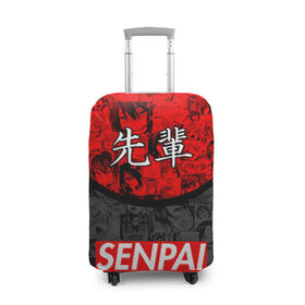 Чехол для чемодана 3D с принтом SENPAI (JAPAN 07) в Курске, 86% полиэфир, 14% спандекс | двустороннее нанесение принта, прорези для ручек и колес | ahegao | anime | japan | manga | sempai | senpai | аниме | ахегао | лицо | манга | семпай | сенпай | япония